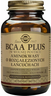 Bcaa plus aminoácidos de cadena ramificada en forma libre 50 cápsulas SOLGAR